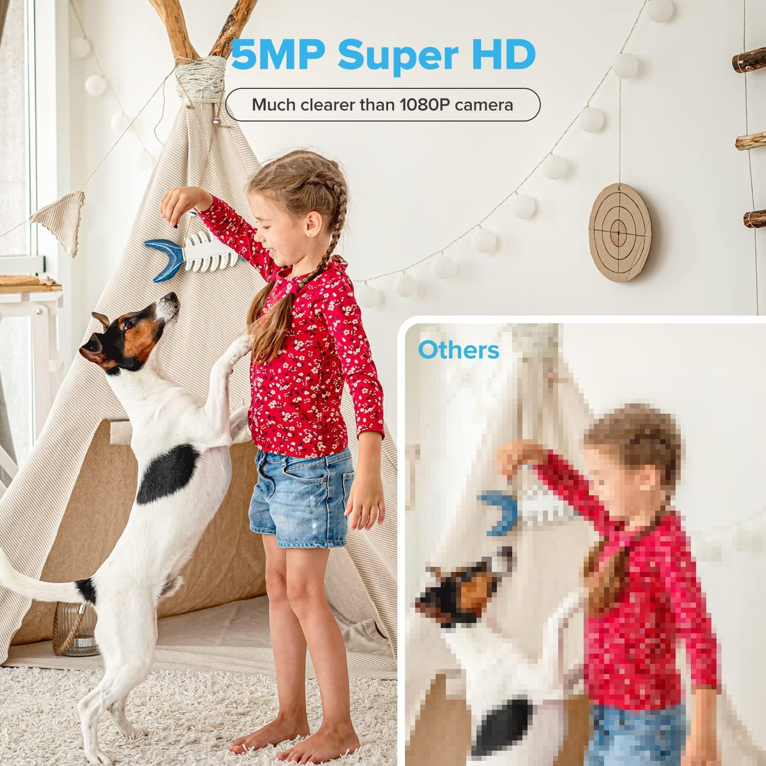 Cámara de Seguridad Exterior KAMYSEN WiFi IP66 Impermeable con Visión Nocturna y Audio Compatible Android/iOS