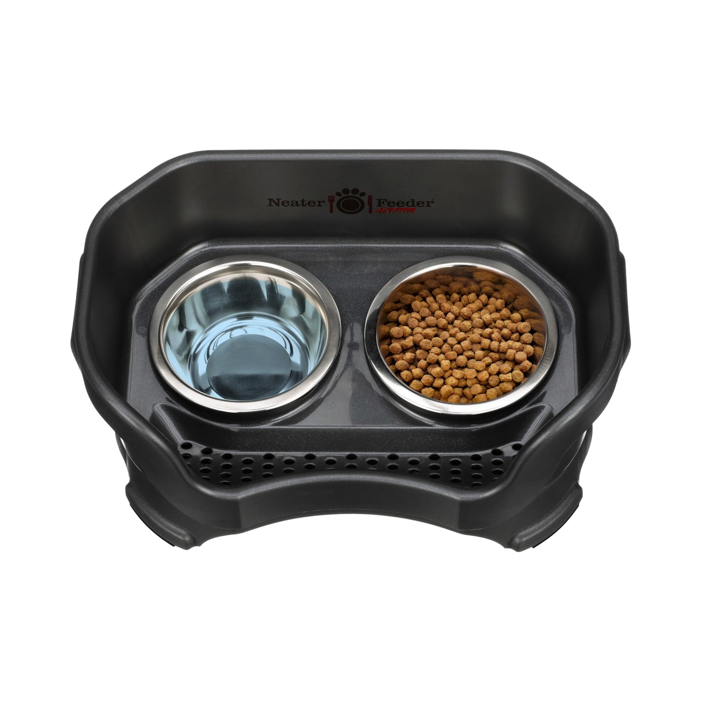 Cuencos Elevados Neater Feeder Negro medianoche Antideslizante para Perro Pequeño