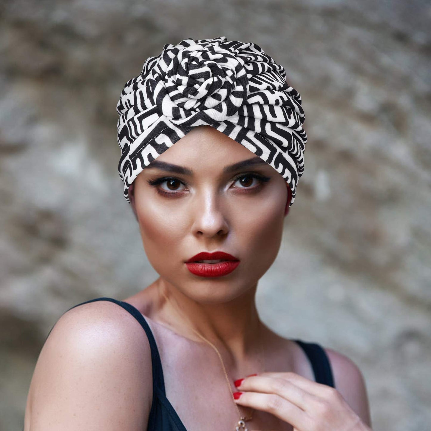 DRESHOW 5 Piezas Africano Turbante para Mujer Gorro de Nudo Pre Atado Suave Pañuelo de Cabeza Plisada de Moda Gorra de Dormi