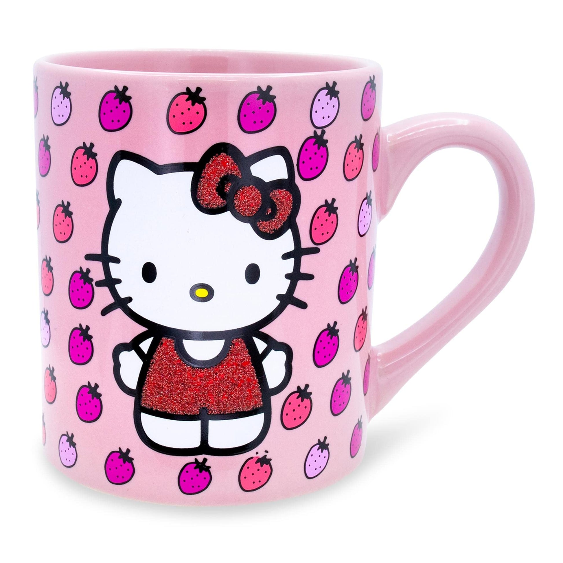Taza de Cerámica Silver Buffalo rosa con Purpurina Hello Kitty