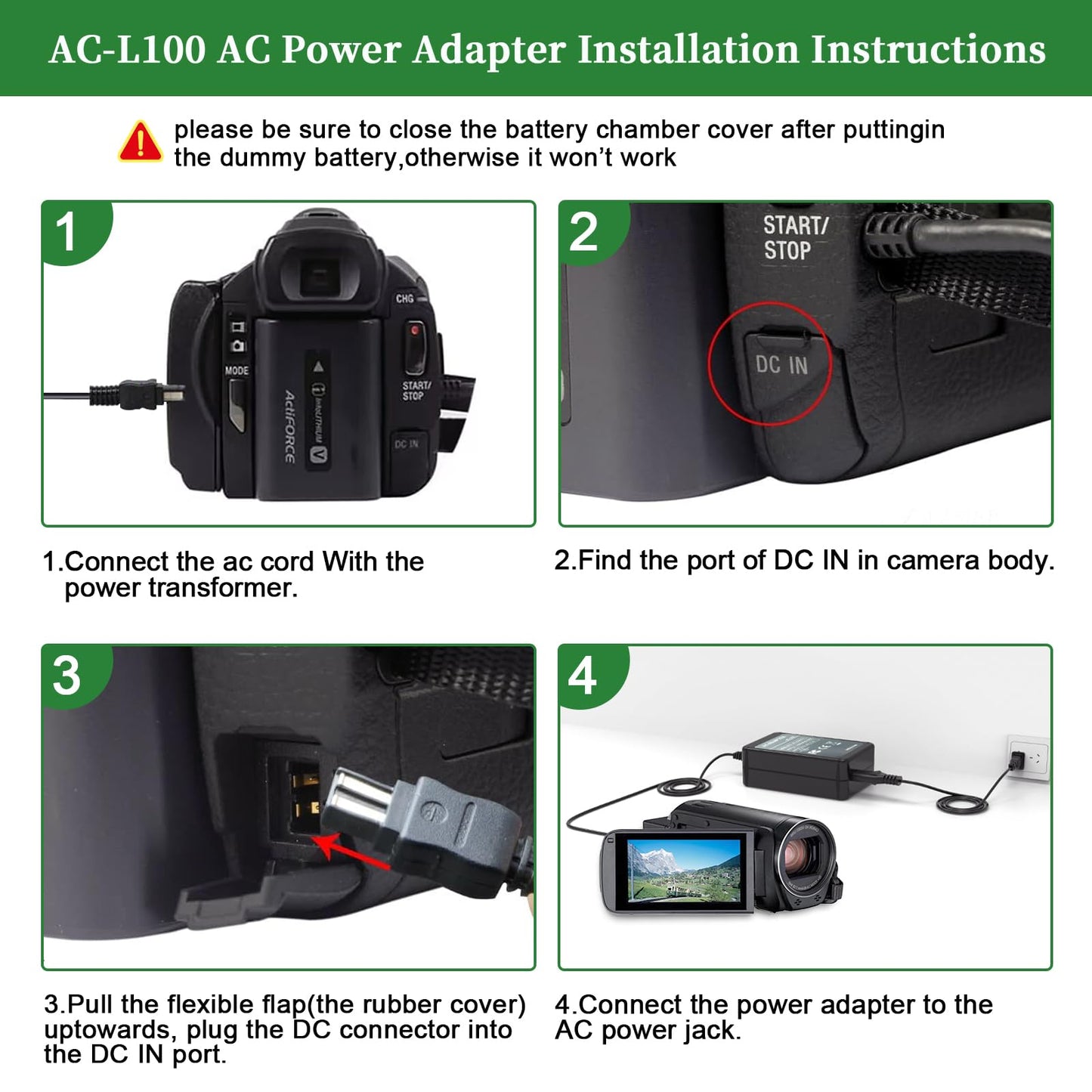 Gonine AC-L100 Replacement Camera AC Adapter for Sony AC-L100, AC-L15, AC-L10, AC-15A, AC-L10A, Charger for Sony Cybershot DCR-TRV MVC-FD DSC-S30 DSC-F707 DSC-F717 DSC-F828
