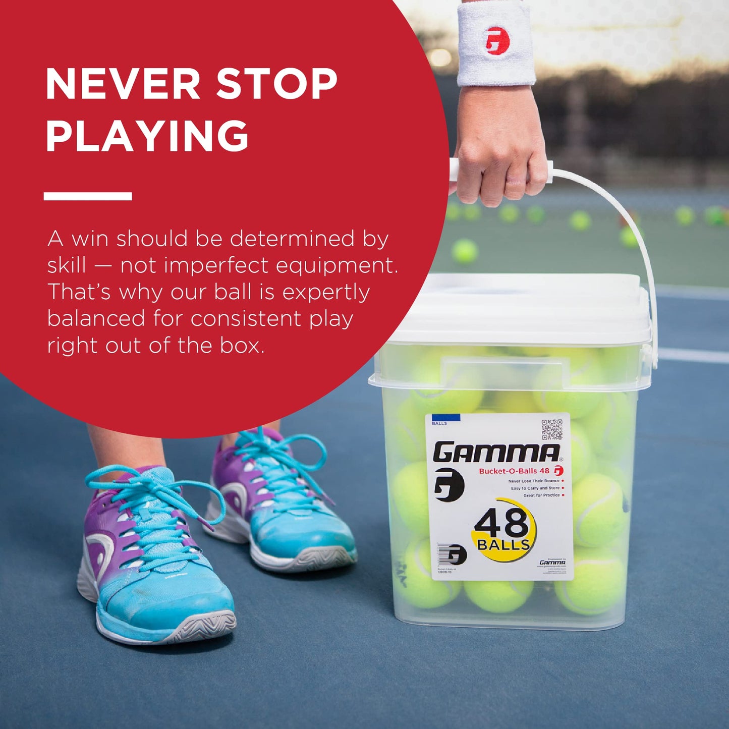 GAMMA Balones de Tenis Deportivos sin presión, Pelotas de Tenis a Granel, Accesorios de Tenis Premium, Paquete de 48