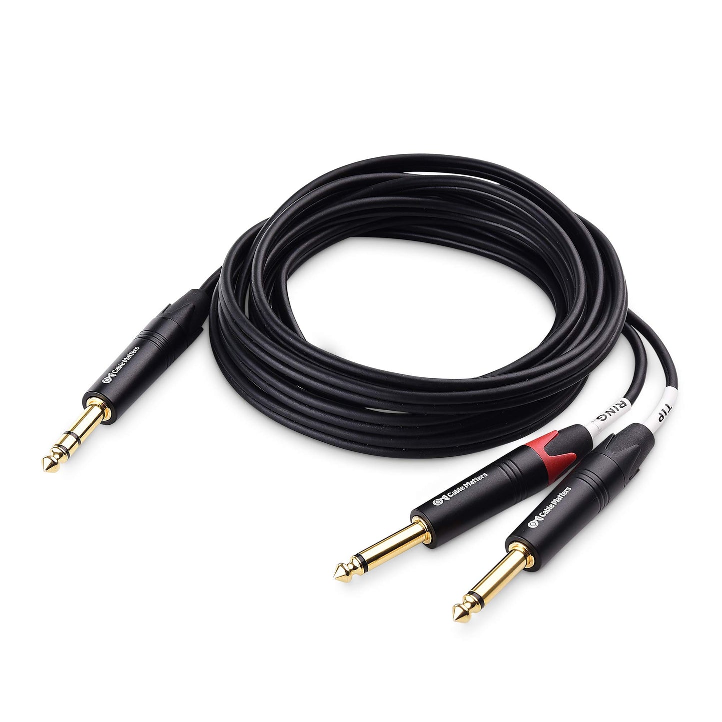 Cable de Inserción TRS 6,35 mm a Doble TS Cable Matters 10 Pies