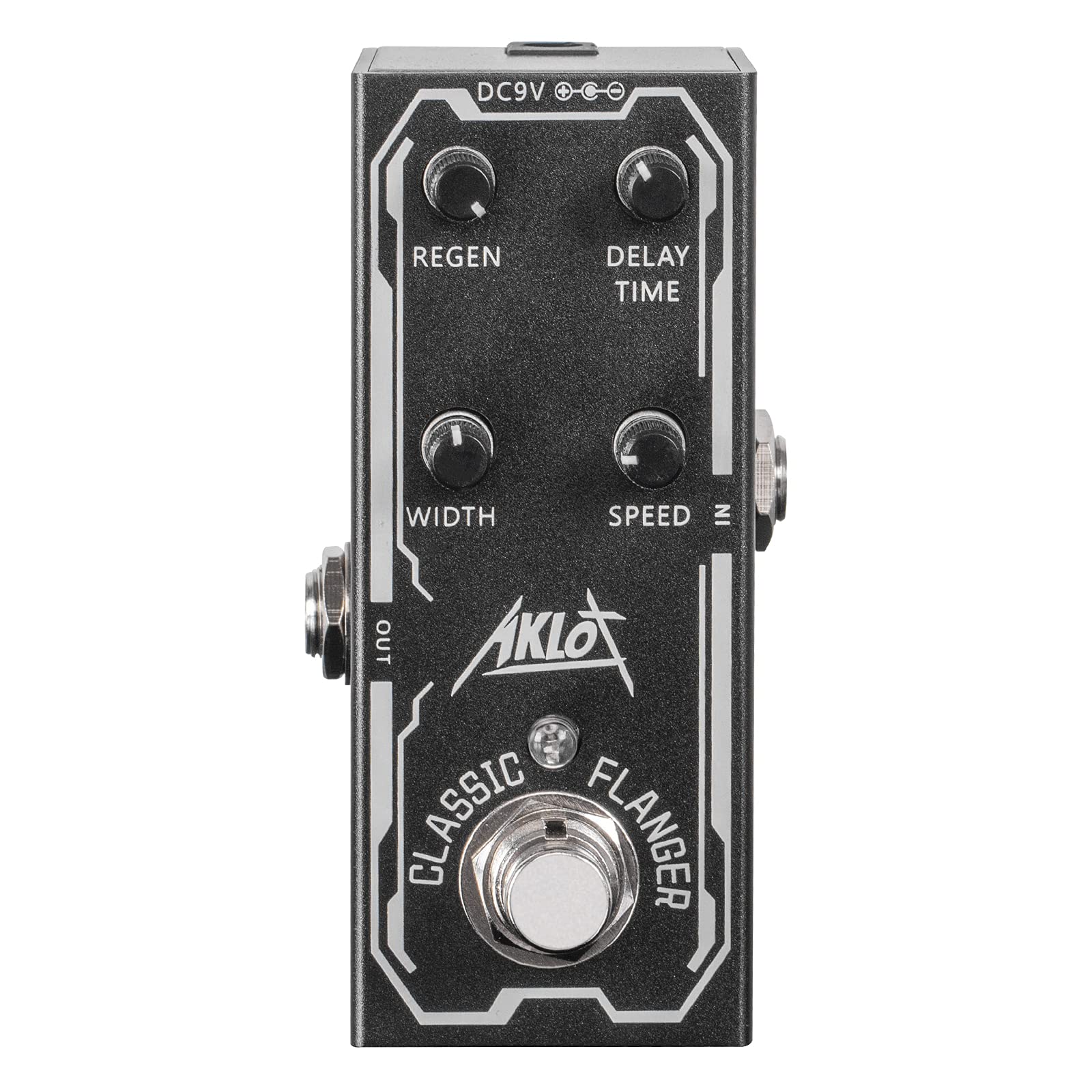 AKLOT - Pedal de guitarra de brida clásica, pedal de efectos eléctricos, mini tipo único DC 9 V True Bypass