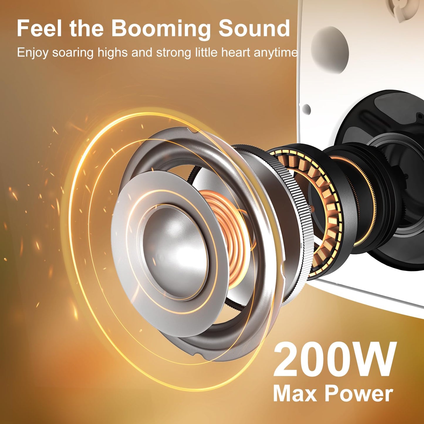 STUDIOFINIX - Altavoces Bluetooth para exteriores de 6.5 pulgadas, 400 W, impermeables, con cable, sistema de altavoces impermeables de montaje en pared para patio, hogar, junto a la piscina, terraza