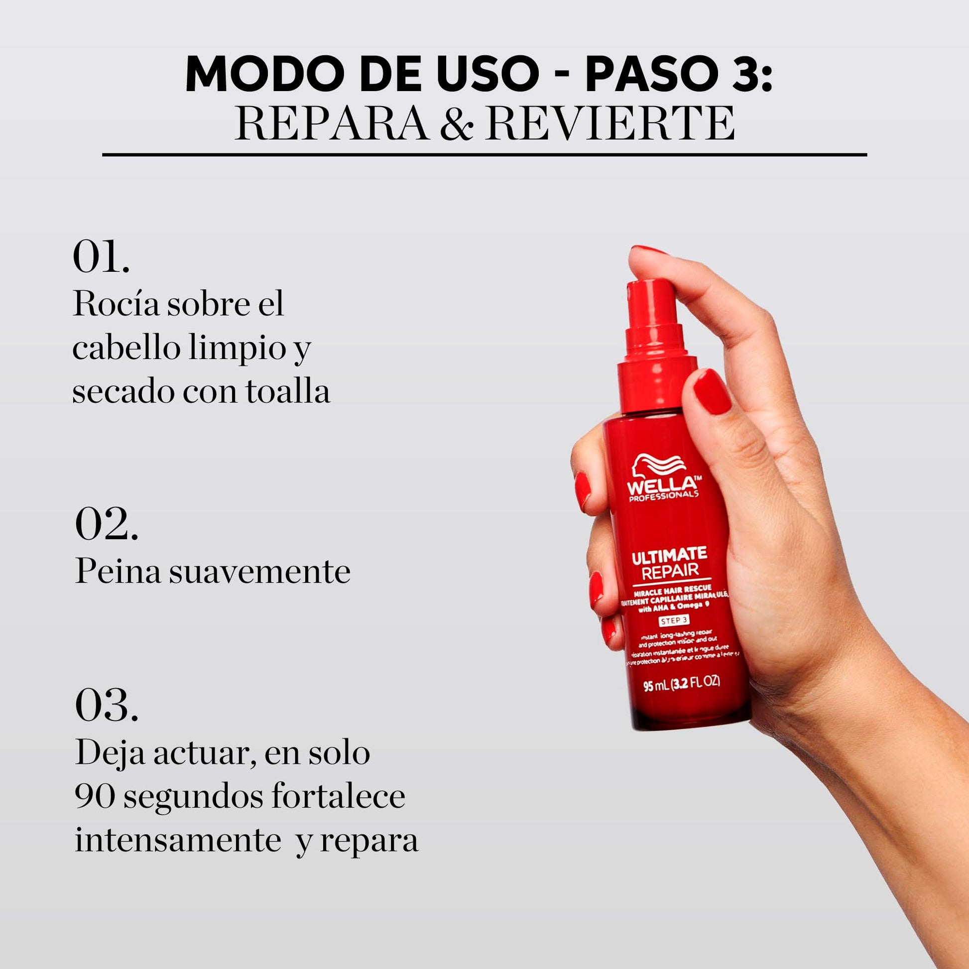 Wella Professionals Ultimate Repair Miracle Hair Rescue, Tratamiento Reparador de lujo sin enjuague para cabello dañado, 30 ml