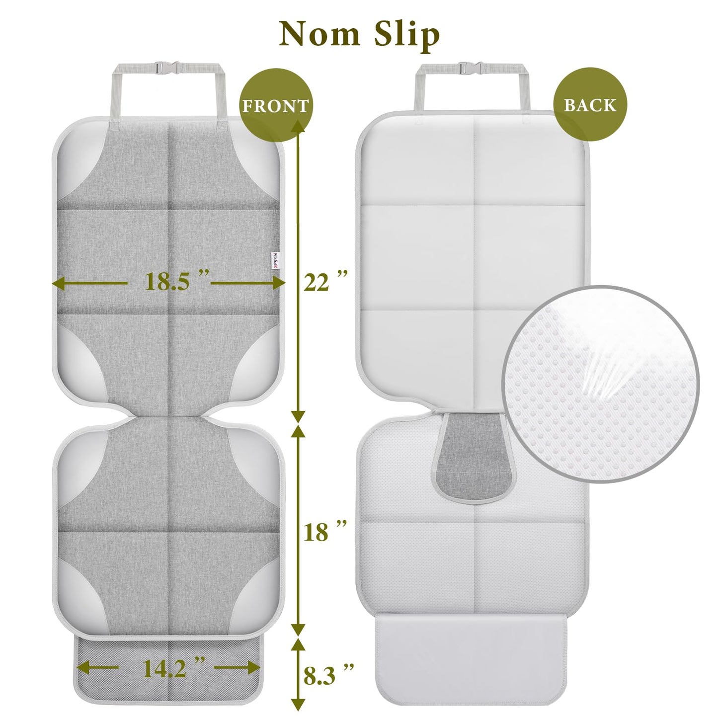 Meolsaek - Protector de asiento de coche para asiento de coche infantil, de tela 600D con respaldo antideslizante, fundas impermeables para asiento de coche con acolchado grueso para niños