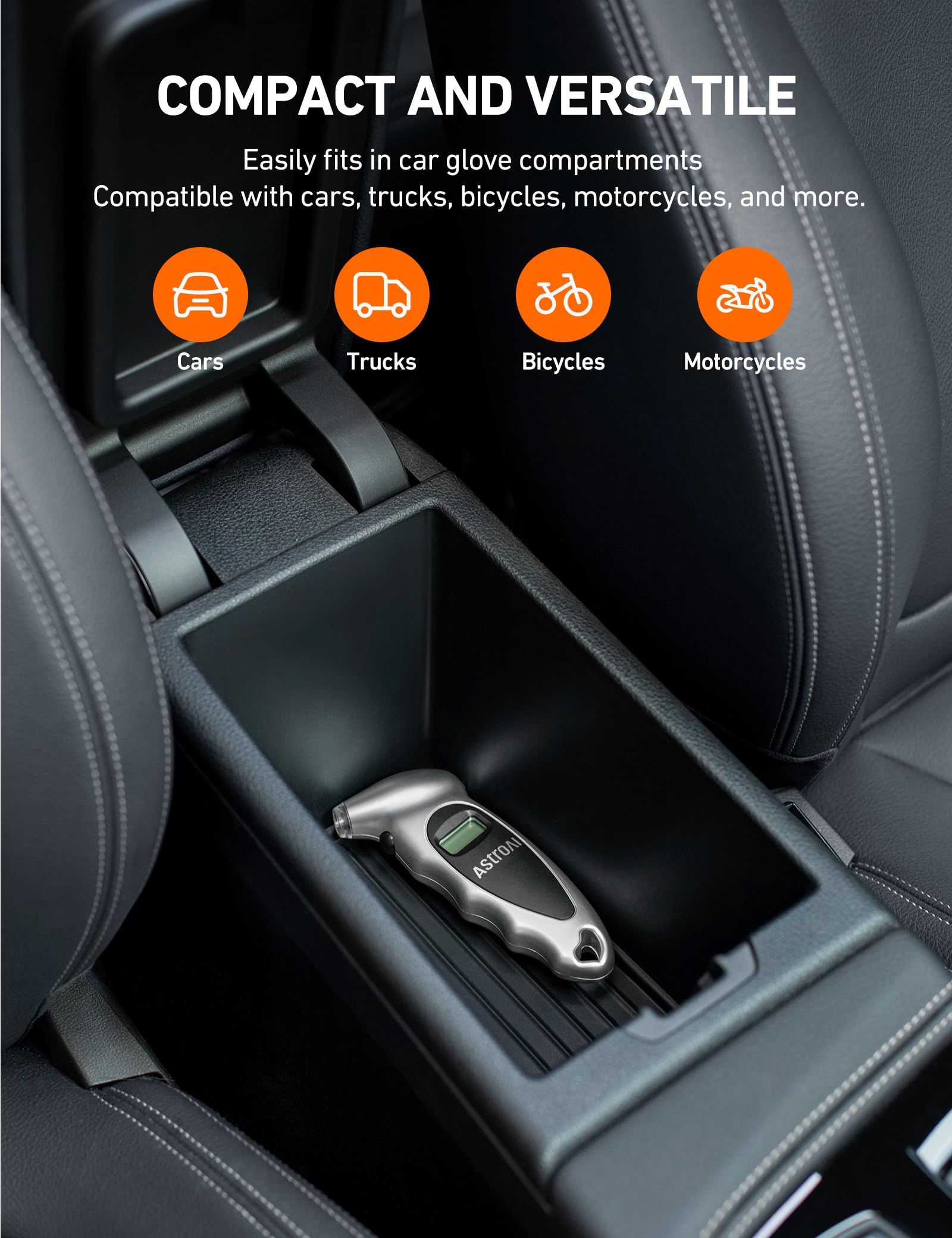 AstroAI Medidor de Presión Llantas 150 PSI Neumáticos Moto Bicicleta Coche (plata)