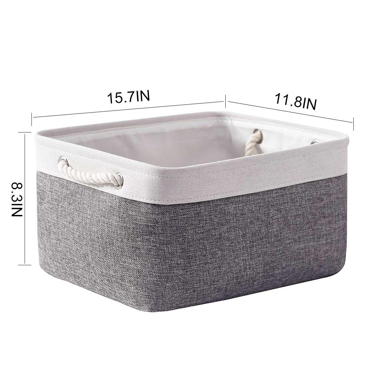 TheWarmHome - Cesta de almacenamiento para organizar, 15.7 x 11.8 x 8.2 pulgadas, paquete de 3 contenedores plegables de almacenamiento para estantes, cubos de almacenamiento de tela para regalo de