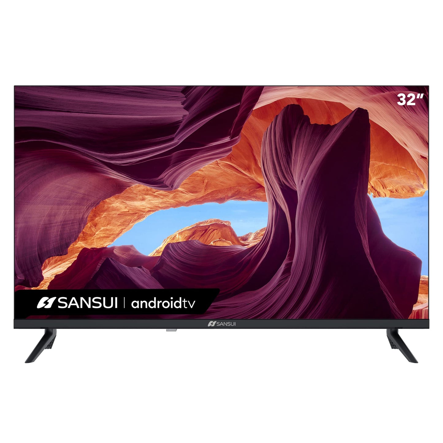 Televisor Android SANSUI Negro con Google Assistant y Control de Voz WiFi HD 32 Pulgadas