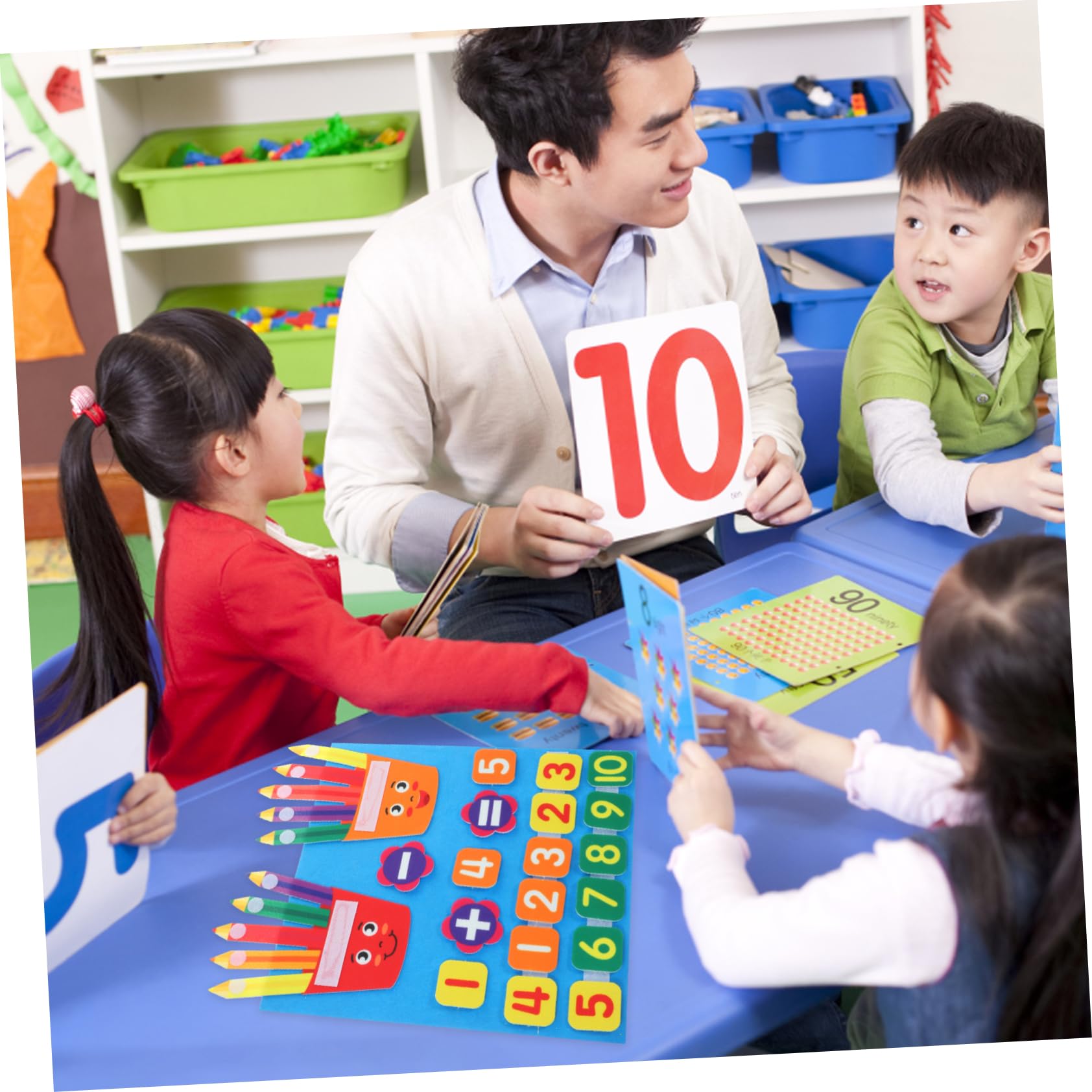 HOOTNEE Educativo De Matemáticas para Niño Niña Juguete De Adición y Sustracción Fieltro para Preescolar para Aprendizaje Cognitivo y Reconocimiento De Números