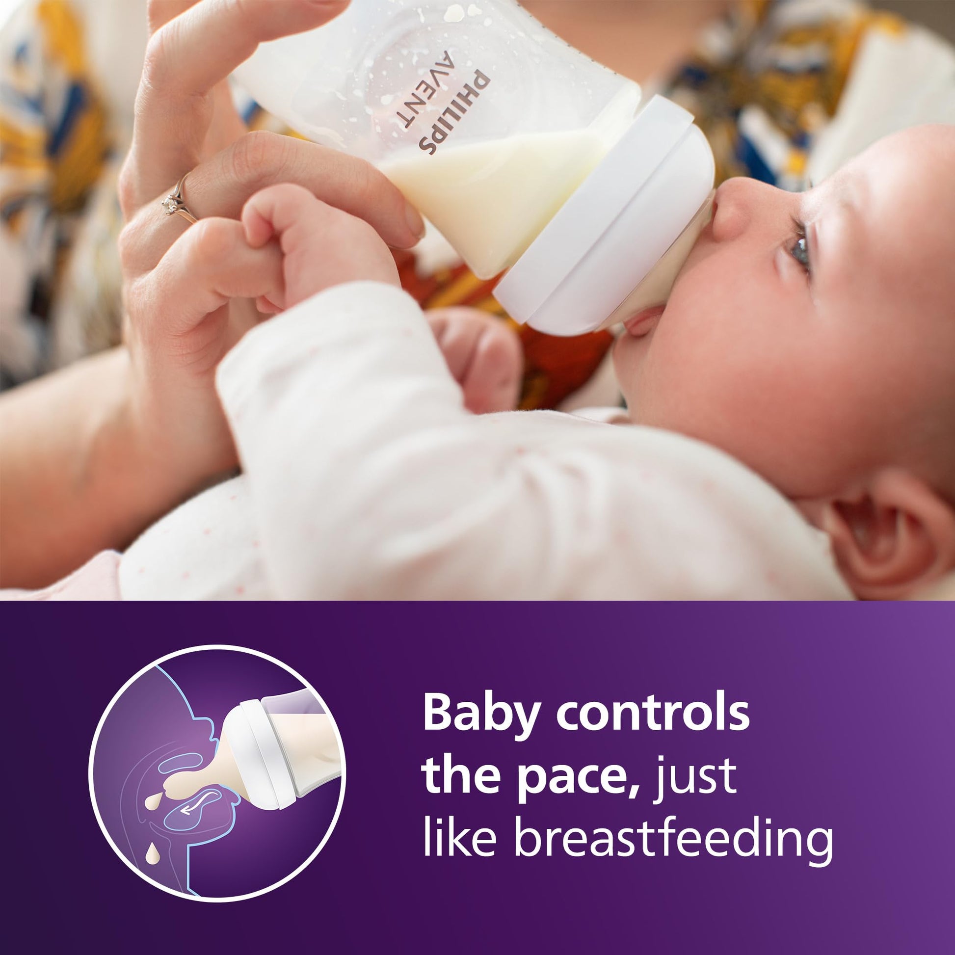 Biberón Natural Response Philips Avent Decorado Foquitas Válvula Anticólicos Flujo Medio