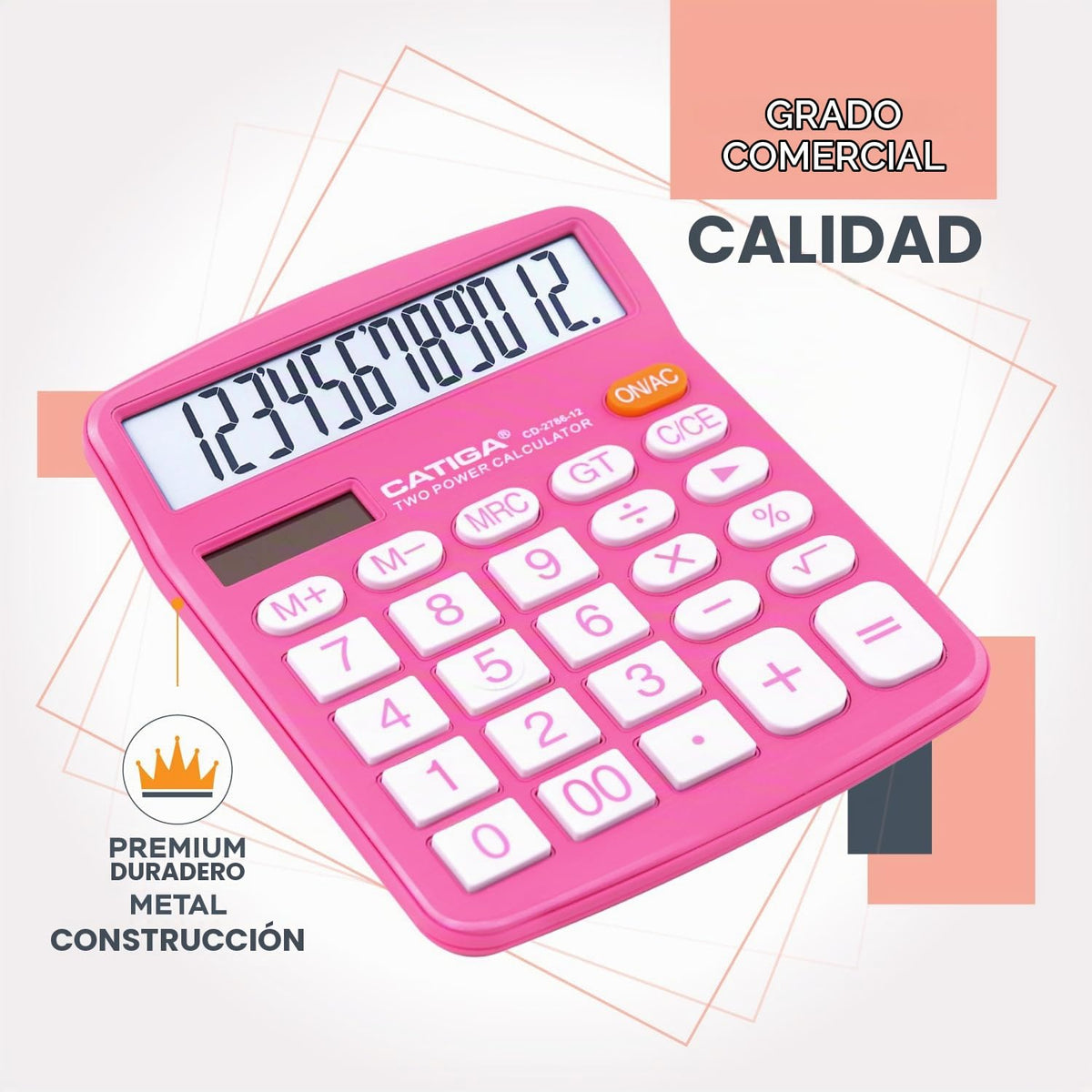 Calculadora de Escritorio CD-2786 con Gran Pantalla LCD y Doble Alimentación Solar y Batería
