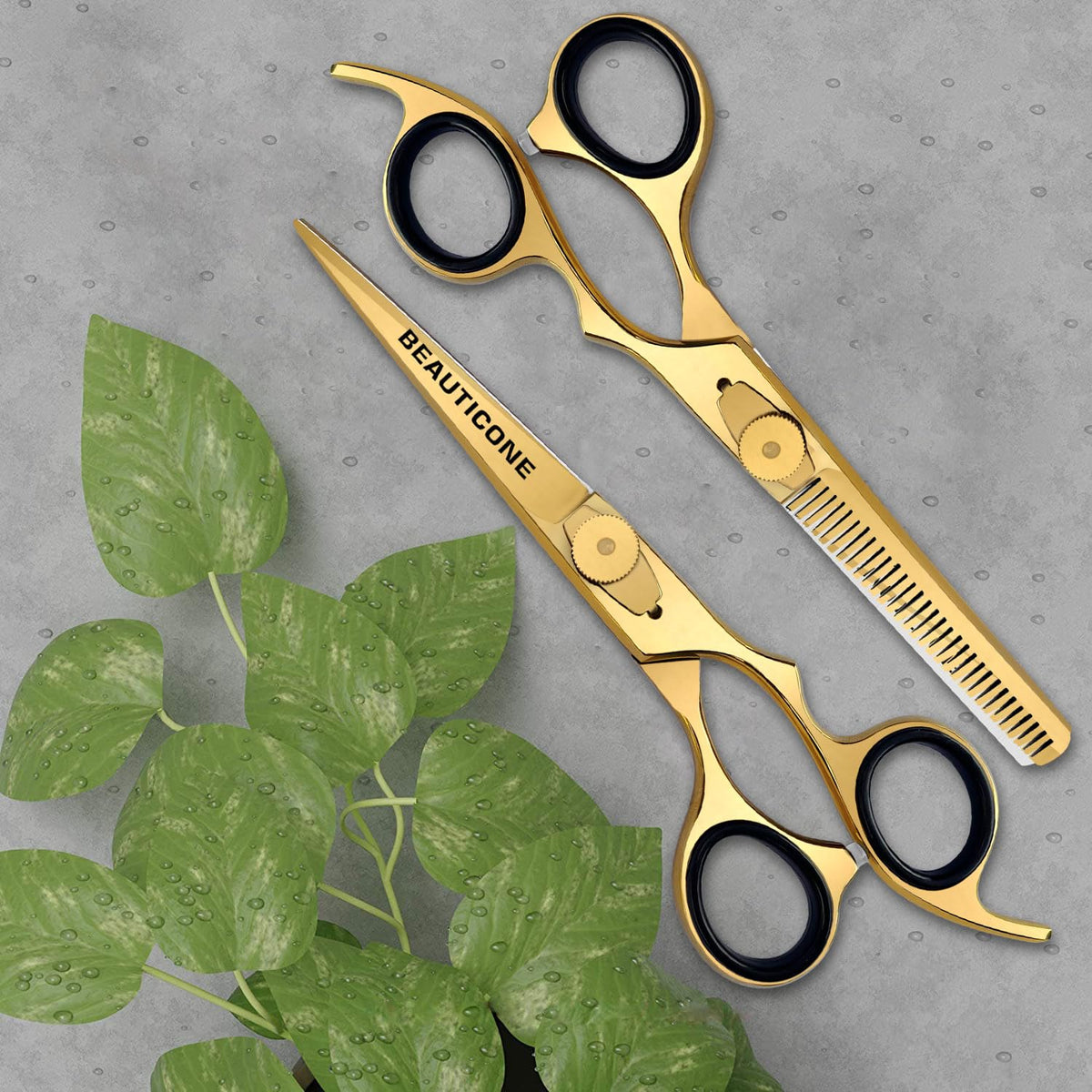 Juego de tijeras para cortar y adelgazar el cabello, tijeras de barbero profesionales de 6.5 pulgadas para corte de cabello de hombres/mujeres, tijeras de acero inoxidable para afeitar barba y bigote