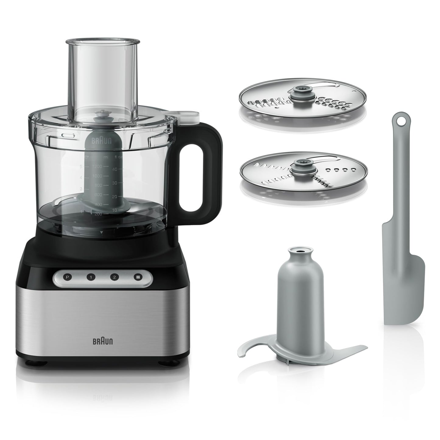 Braun FP3211SI Easy Prep 8 pz Procesador de alimentos, Plata