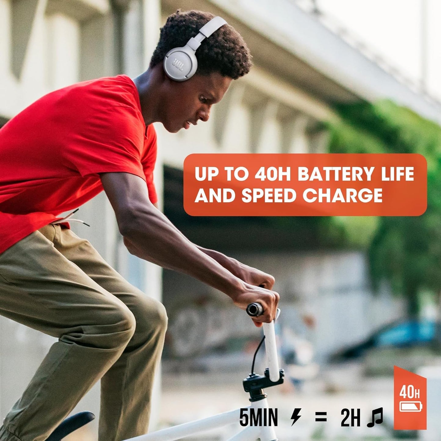 JBL Tune 510BT: Auriculares inalámbricos Bluetooth en la oreja con sonido Purebass - con paño de limpieza (rosa, estándar), JBLT510BT-tela negra