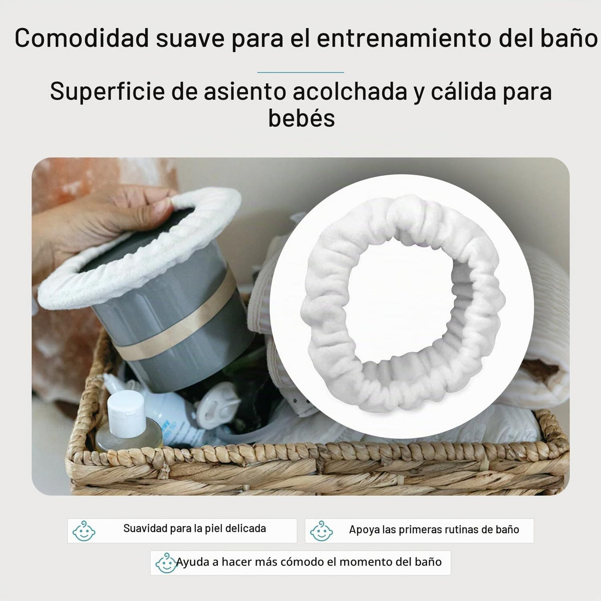 Forro Acogedor Extra Sin Teñir SOLO para Orinal de Sombrero de Copa (NO se Incluye Orinal en Esta Variación)