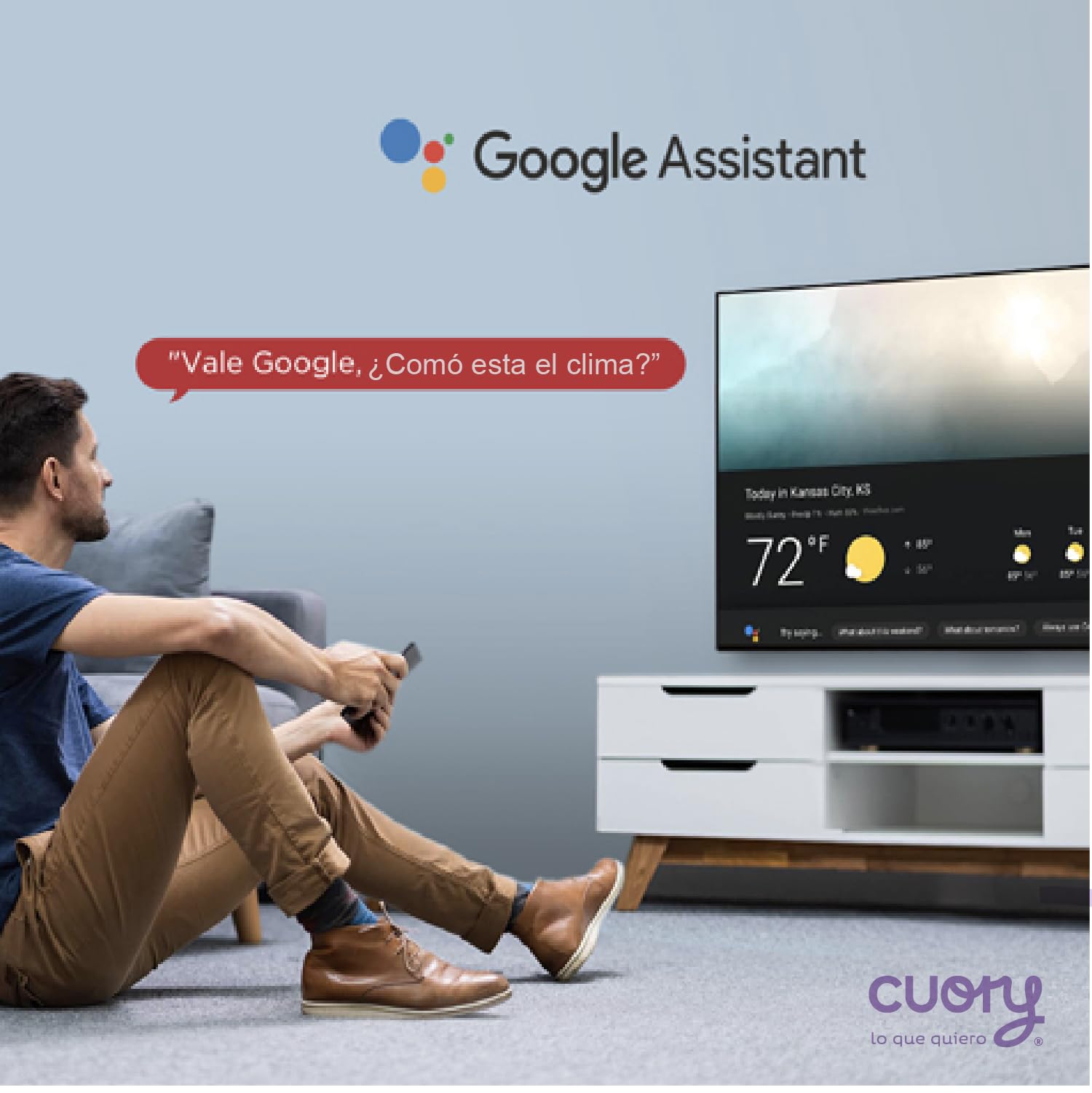 CUORY Smart TV Android Google TV Television Pantalla 55" Pulgadas Dled | Vive en 4K | 4K UHD | HDMI | Audio Dolby | Modo de Juego Funciona con Asistente de Google | Bisel Delgado