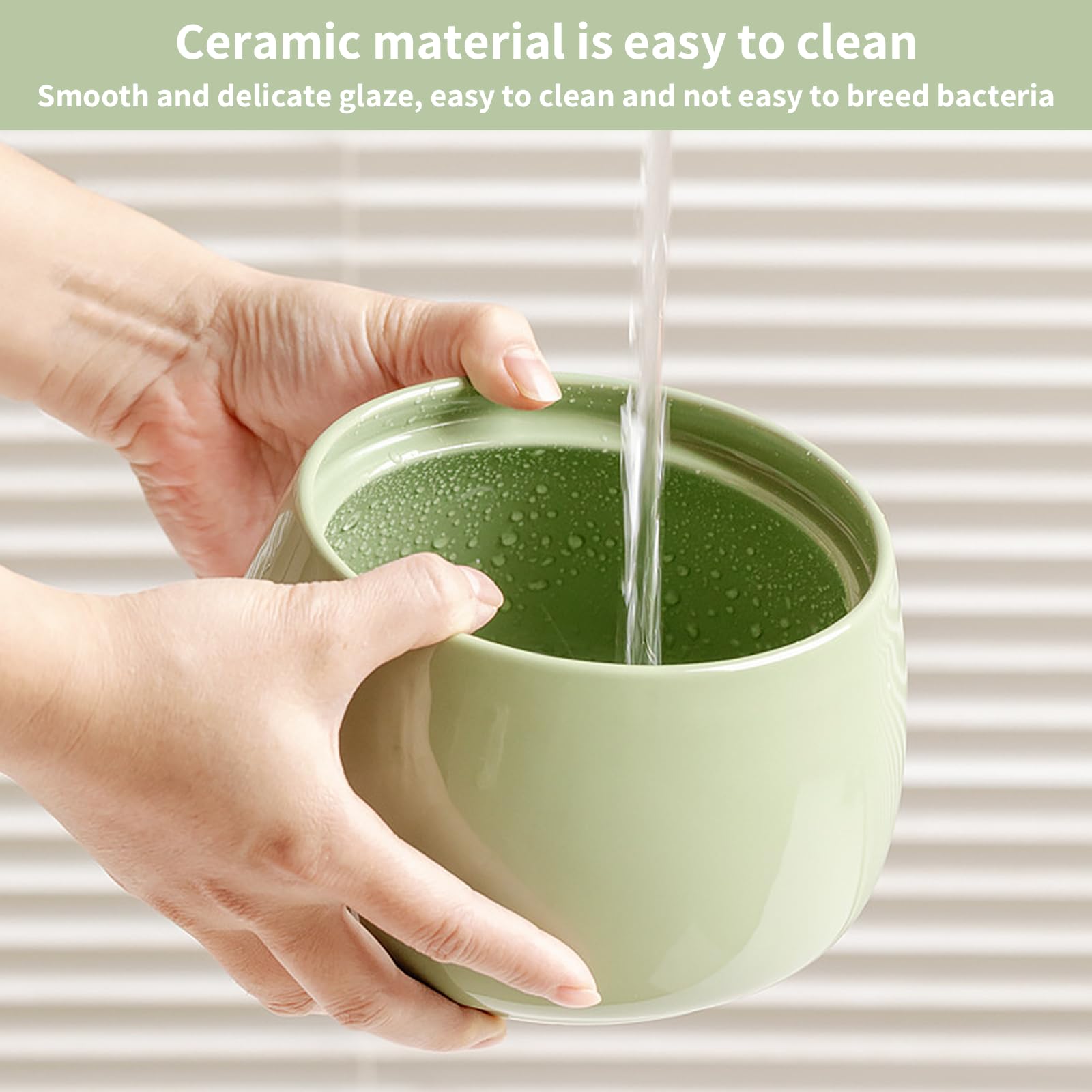 Fuente De Agua De Cerámica qooarker Verde Diseño de Ballena con Filtro de Carbón Activado para Gatos en Interiores 45 Oz