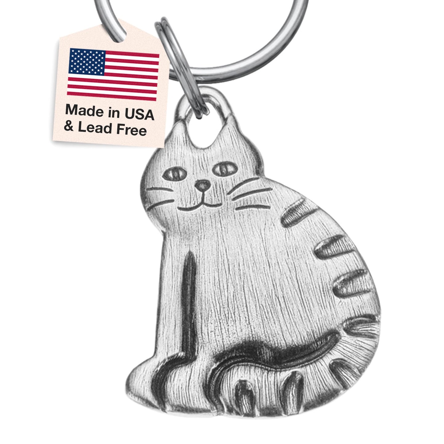 Danforth Barn Cat Pewter Keyring