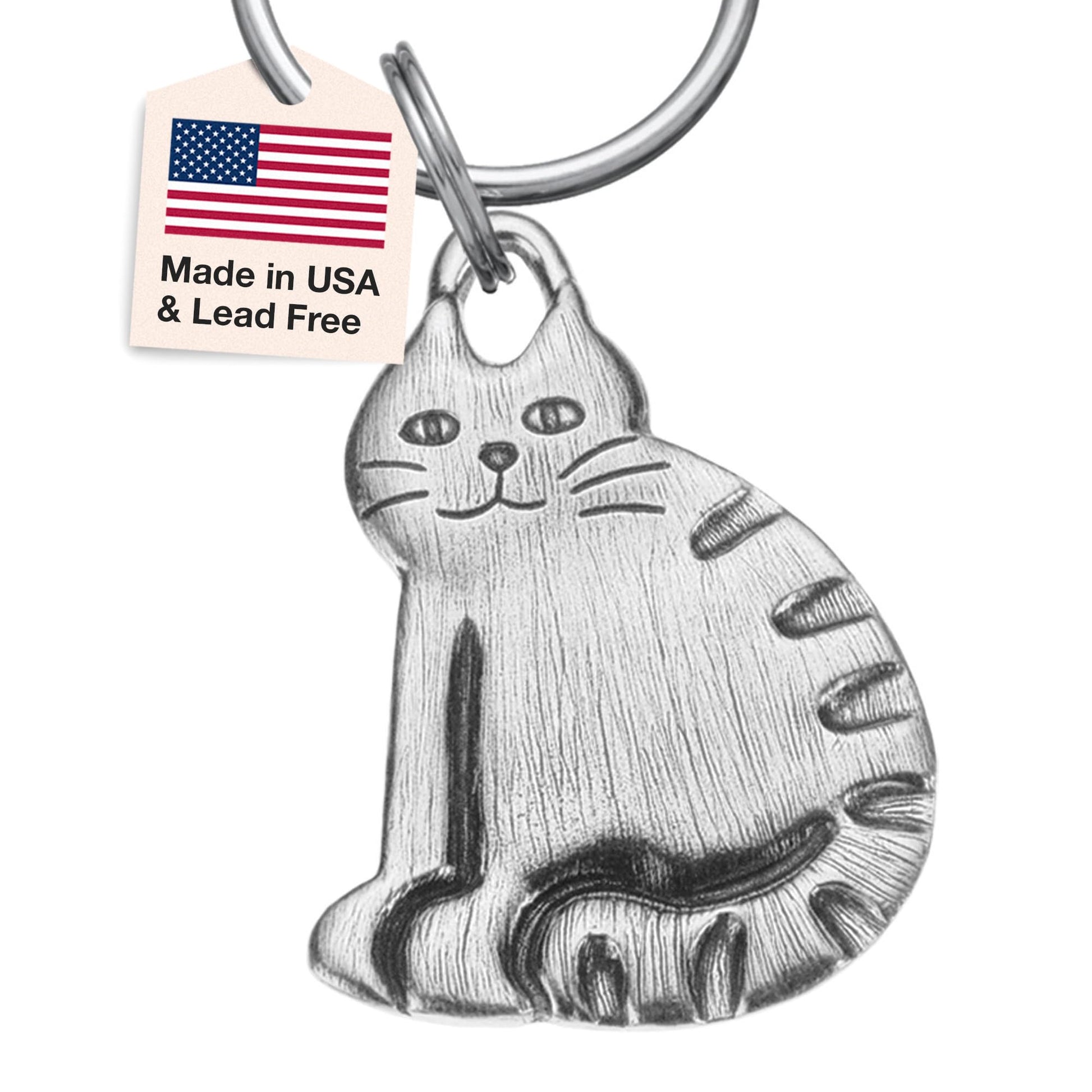 Danforth Barn Cat Pewter Keyring