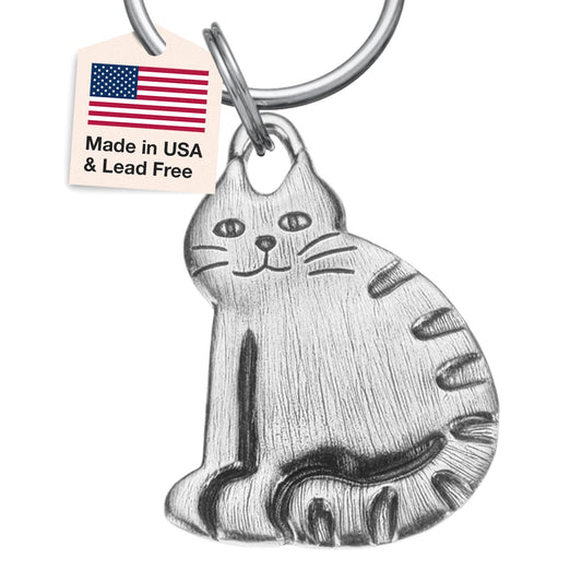 Danforth Barn Cat Pewter Keyring