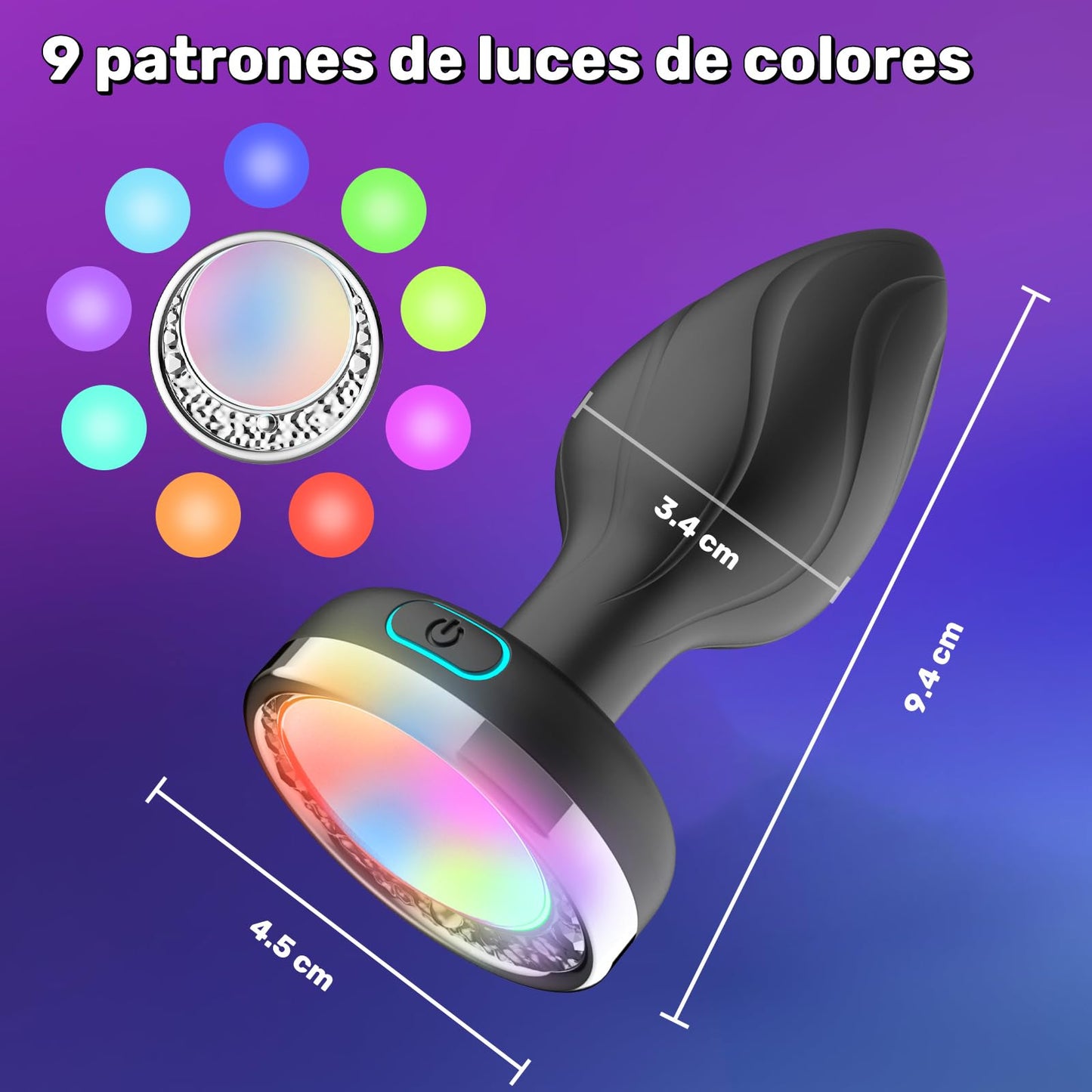 Vibrador Anal ZEZELIFE Negro Control por APP Inteligente con 9 Modos para Mujer y Hombre