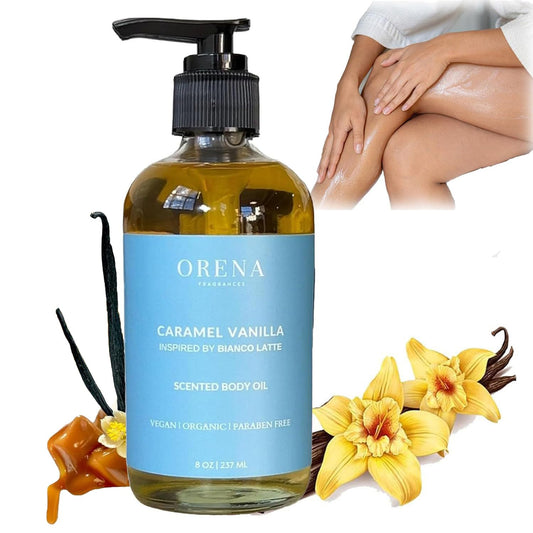 Orena Body Oil Caramel Vanilla, Vanilla Body Oil, Orena Body Oil, Orena Fragrances Body Oil Caramel Vanilla, Body Oil After Shower (1pcs)