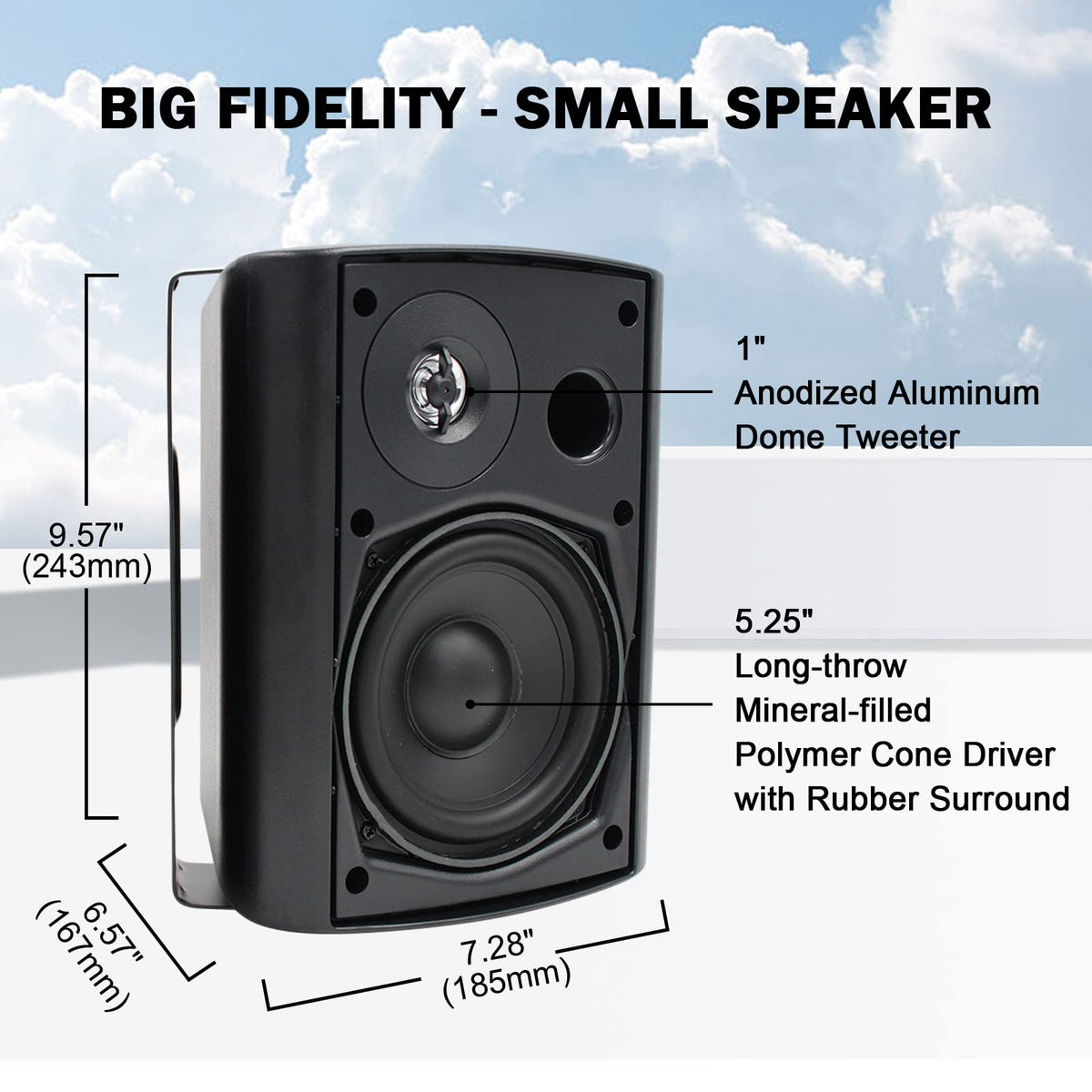 Bocinas Bluetooth Herdio Negras Impermeables con Amplificador Superior y Amplia Cobertura de Sonido Estéreo para Exterior (4 Altavoces)