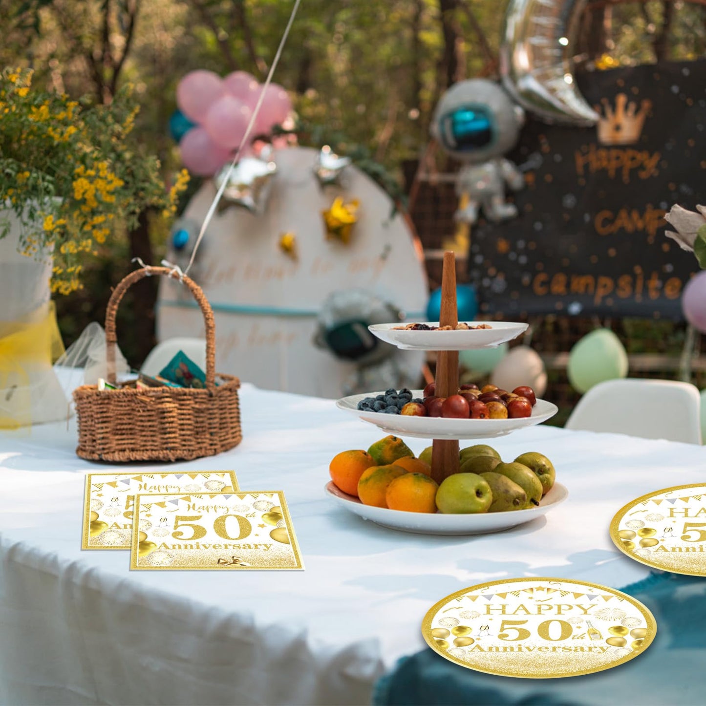 Decoraciones Fiesta 50 Años Doradas 40 Piezas para Cumpleaños y Bodas