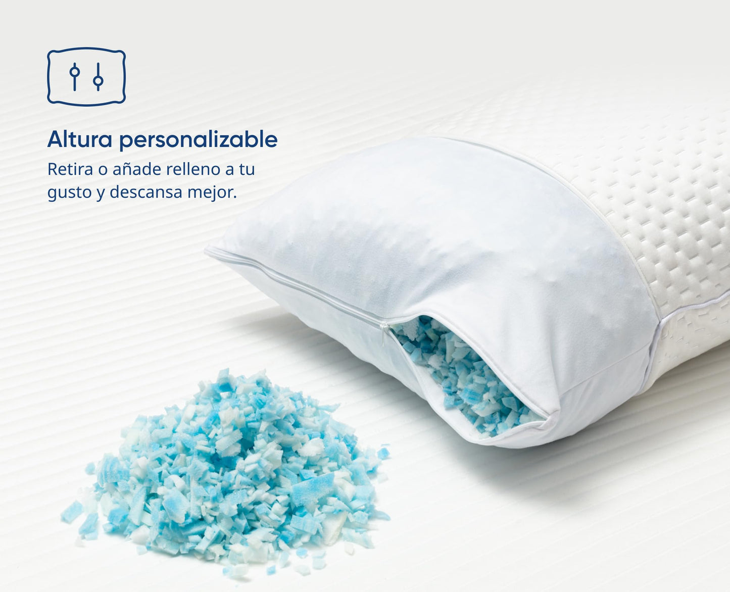 Luuna Almohada Ajustable Firme, 4 Pack, Tamaño Estándar 64x46 cm, Memory Foam, Funda Lavable, Suavidad y Frescura Garantizada para tu Descanso, Paquete de 2 Almohadas