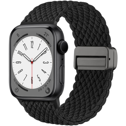 GEAK Solo Loop Compatible con Correa Apple Watch 45mm 44mm 49mm 46mm 42mm 41mm 40mm 38mm Hombre Mujer, Correas Ajustable Magnética Elástica de Nylon para iWatch Ultra 2 Series 10 9 8 7 6 5 4 3 2 1