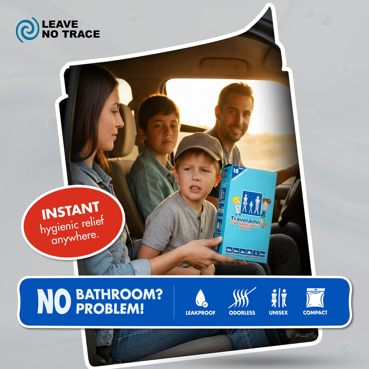 TravelJohn Jr. Disposable Urinal (TJ1H) - 18 Pack