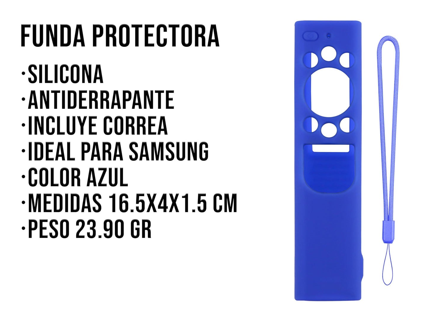 CONTROL EXPERT Funda para Control Samsung 4k Case Panel Solar Smart TV Pantalla Bn59-01363a, Bn59-01385d, Bn59-01357a Silicon Protector (Azul)