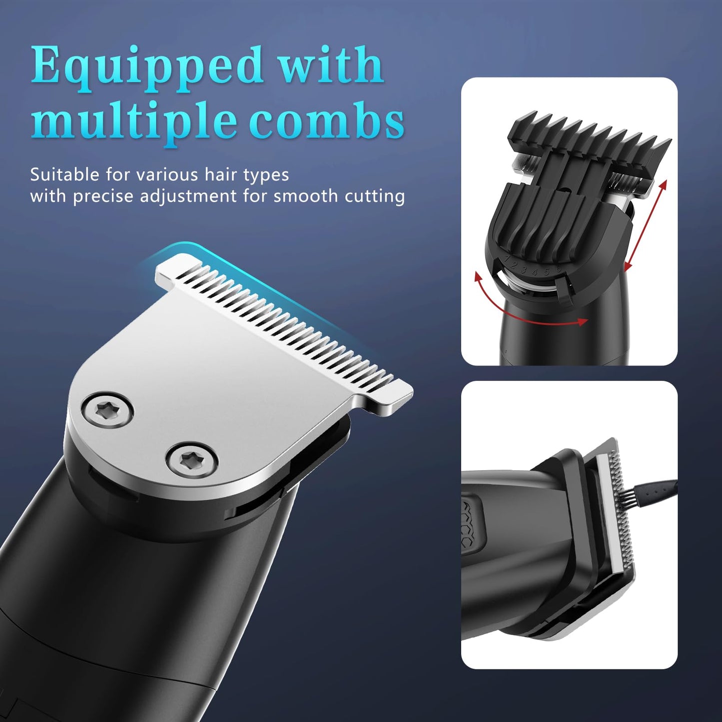 Bomxin - Cortadora de barba para hombres, maquinilla de afeitar eléctrica para nariz, cuerpo, cara y bigote, cortapelos 5 en 1