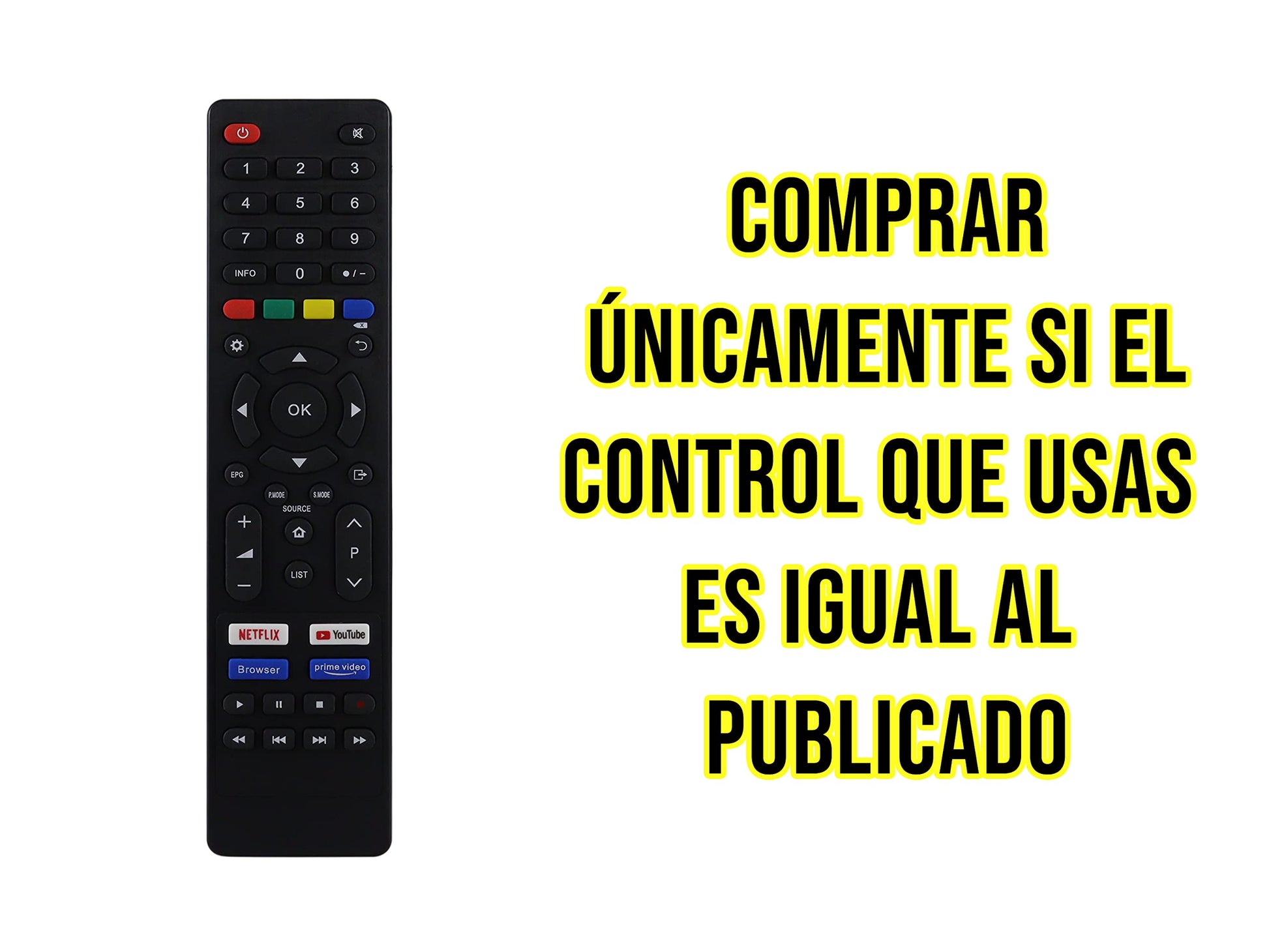 Control Remoto Hyundai Smart TV 4K LED Directo Pantalla