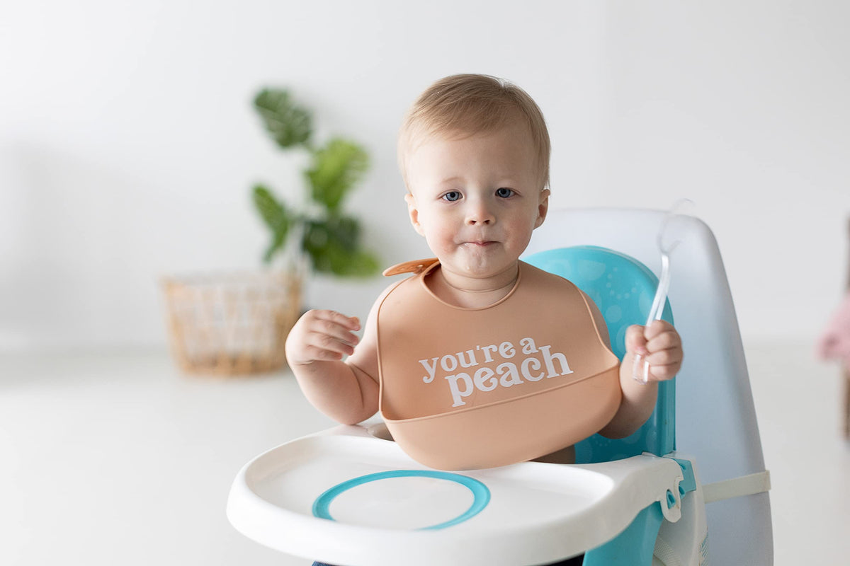 Pearhead - Juego De 2 Baberos De Silicona Para Niños Pequeños Con Receptor De Alimentos, Ajuste Ajustable, Aptos Para Lavaplatos, Unisex