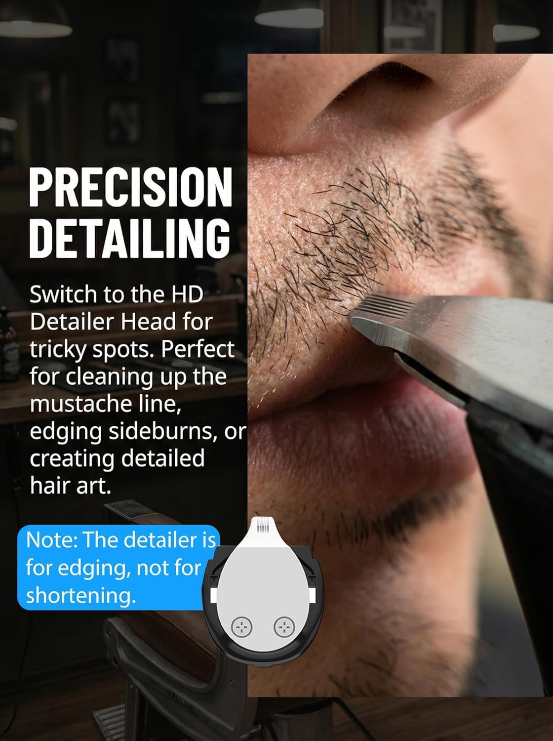 Voukad - Cortadora eléctrica de barba de 40 precisiones para hombres, para barba, bigote, pelo de cara y oreja, cortadora multiserie, impermeable, carga USB C, bolsa suave (gris + negro)