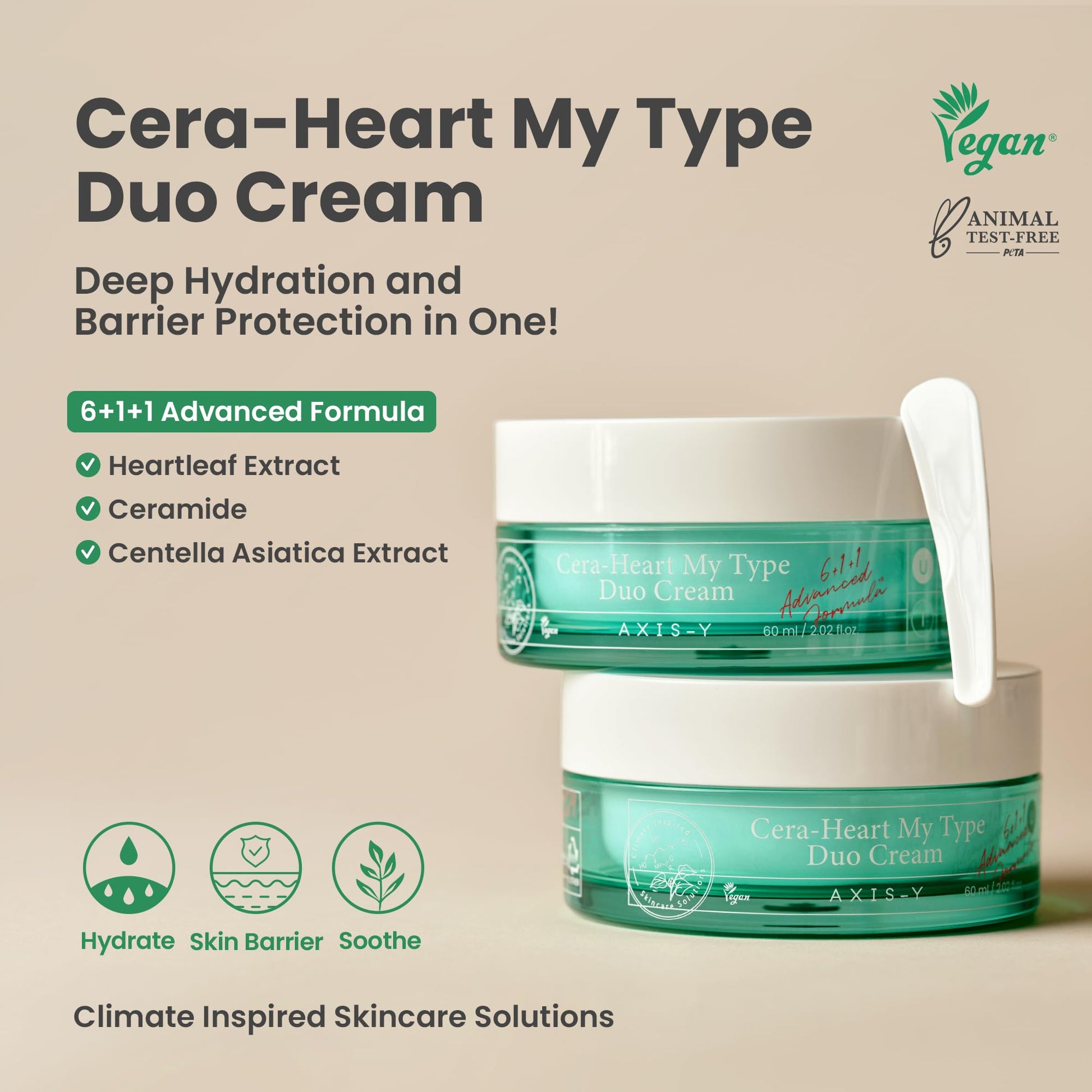 AXIS-Y - Cera-heart my type duo cream - hidratante facial 2 en 1-60ml