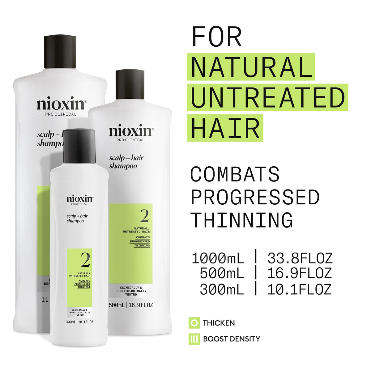 Nioxin Cleanser Shampoo System 2 for Fine Hair with Progressed Thinning, 33.8 Ounce