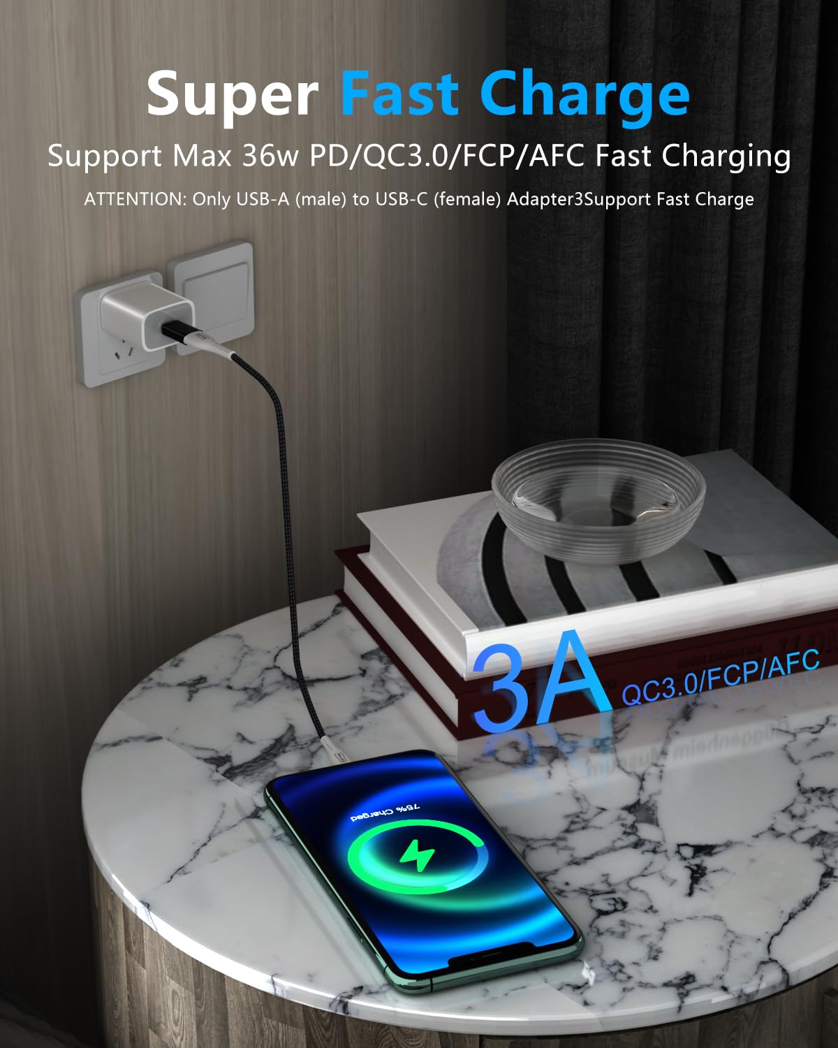 Adaptador USB a USB C ShineeKee Plata Paquete de 8 con Transferencia de Alta Velocidad y Carga Rápida