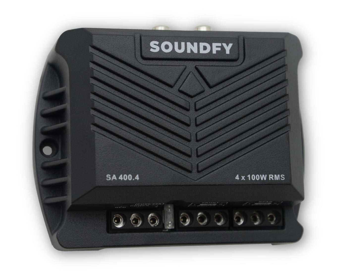 Amplificador Digital de Audio Soundfy SA 400.4 Negro Compacto Multicanal para Coche