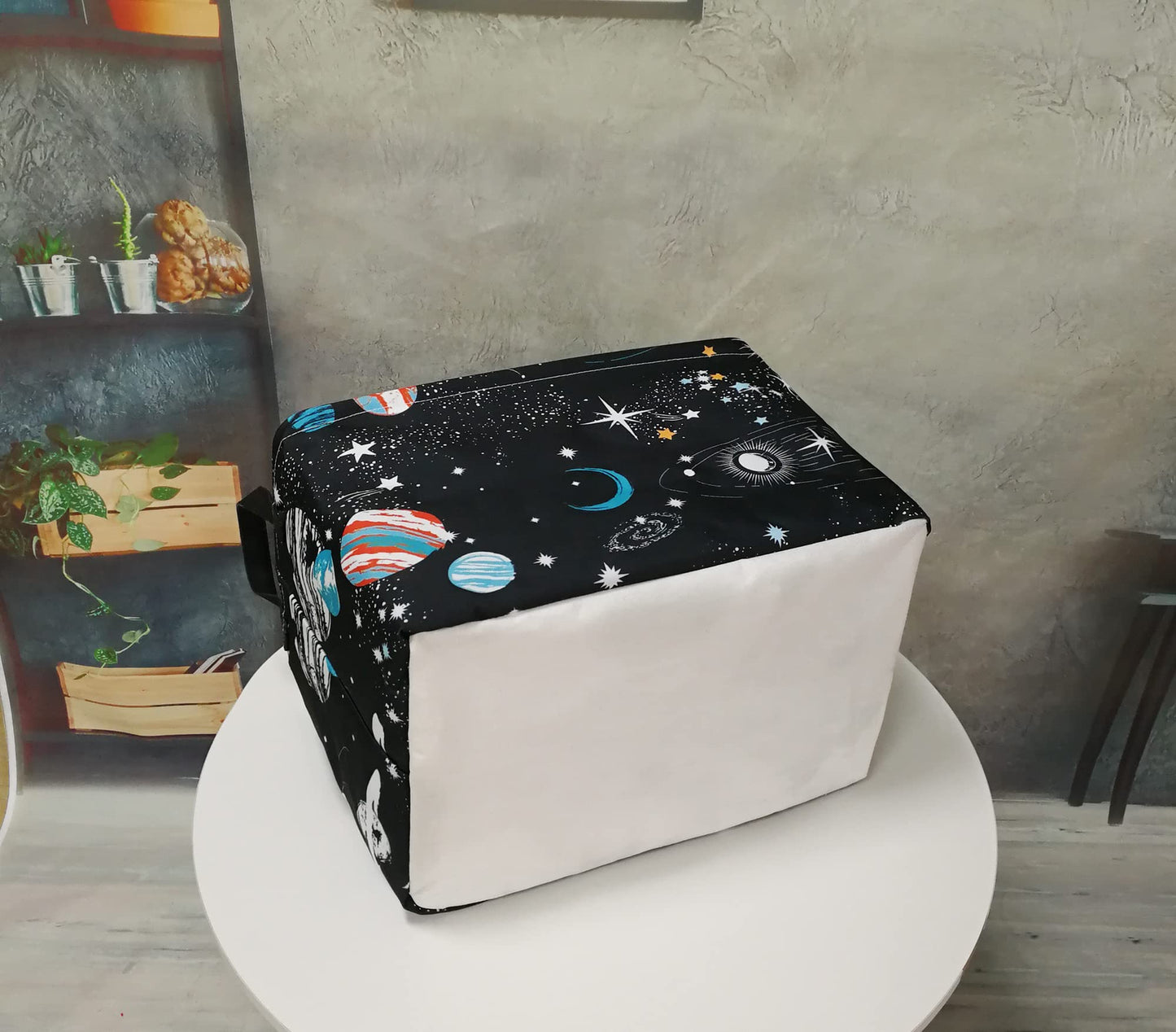 DUYIY - Cesta de almacenamiento para el hogar, cesta organizadora para niños, cesta de lavandería, cesta de regalo con asas para el hogar (planeta negro)