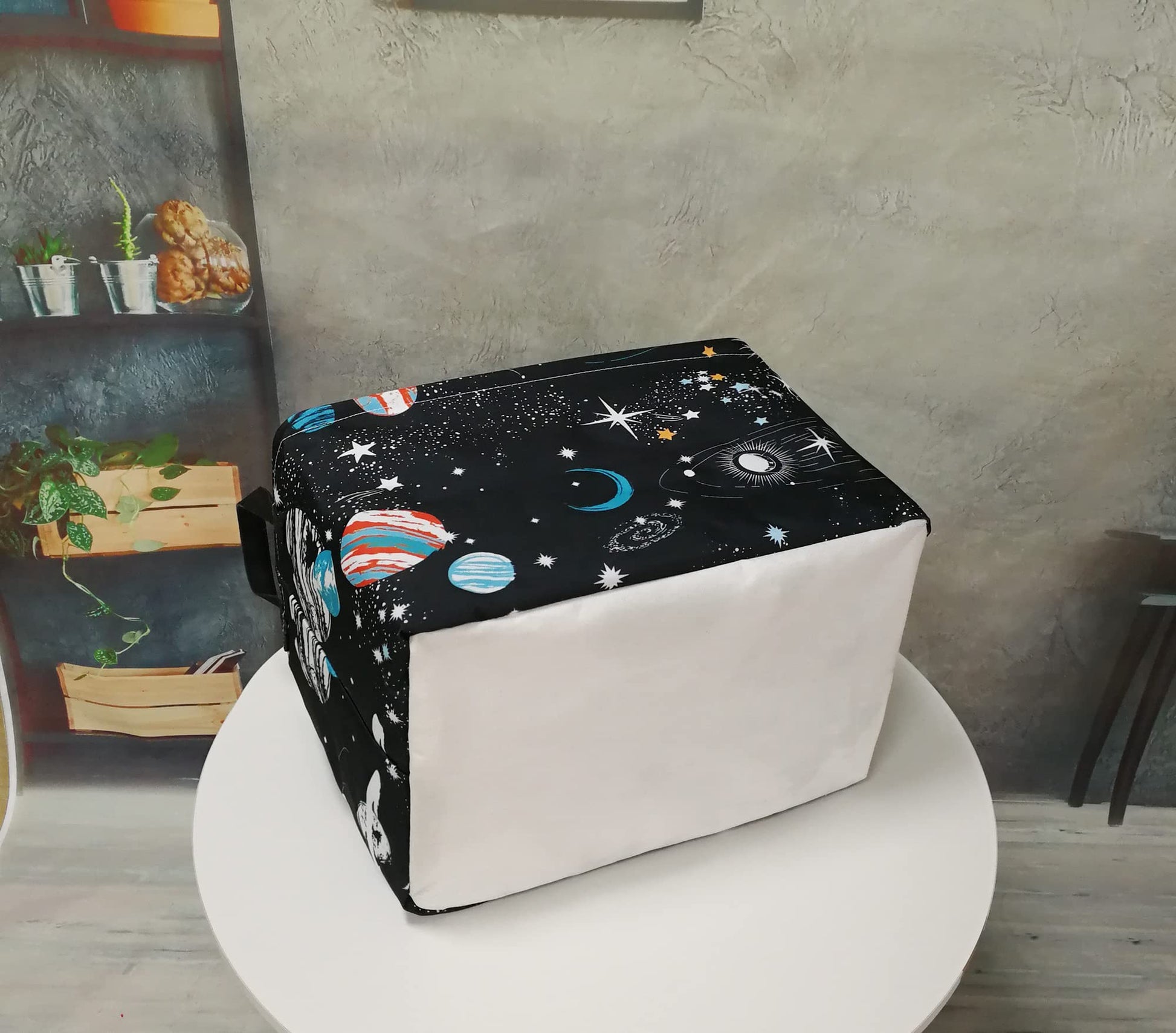DUYIY - Cesta de almacenamiento para el hogar, cesta organizadora para niños, cesta de lavandería, cesta de regalo con asas para el hogar (planeta negro)