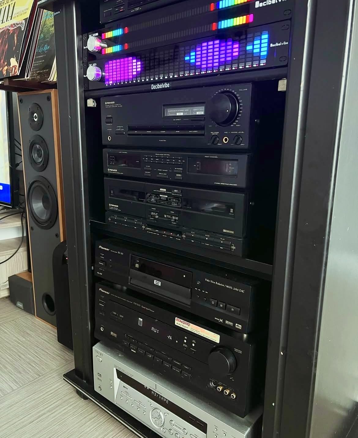 Decibelvibe TNZ SGE6 - Ecualizador Gráfico de Audio con Entrada y Salida RCA Trasera + Auxiliar de 3.5, Micrófono Integrado y USB, Preamplificador para Audio en Casa, Profesional, Automóvil, HiFi