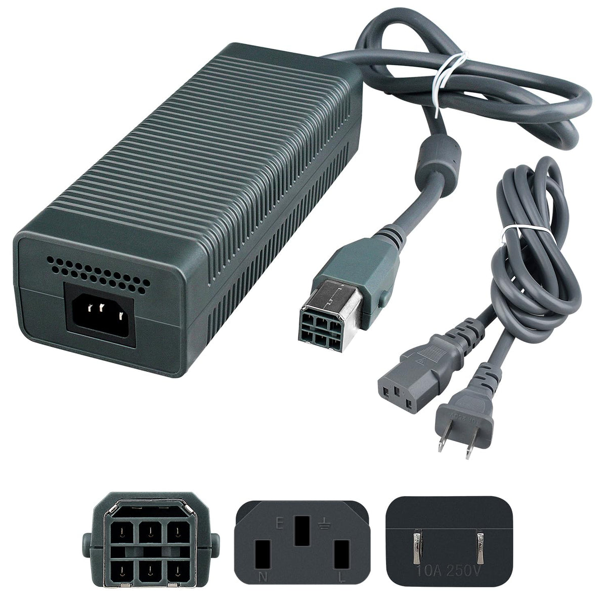 Cable Adaptador de CA OSTENT 203 W para Consola Microsoft Xbox 360 con Enchufe Estadounidense