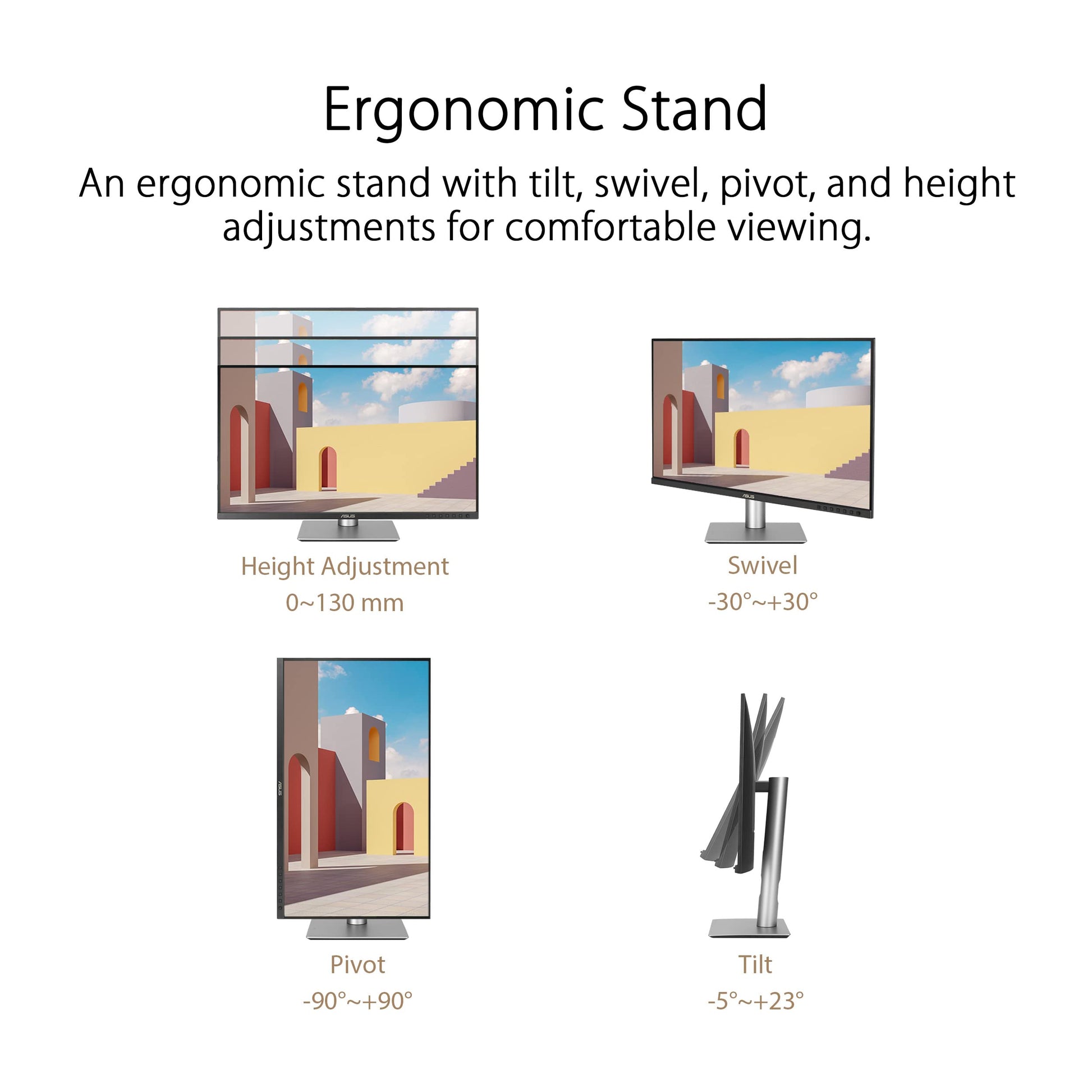 ASUS ProArt Display Monitor profesional de 32 pulgadas (31.5 pulgadas visible), IPS, 4K UHD (3840 x 2160), 98% DCI-P3, precisión de color ΔE < 2, verificado por Calman, USB-C PD 96W, cadena margarita,
