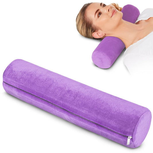 AllSett Health - Almohada de espuma viscoelástica para cuello cervical, almohada de cuello redondo, soporte para dormir | Almohada acolchada para cama, piernas, espalda y yoga, funda lavable color