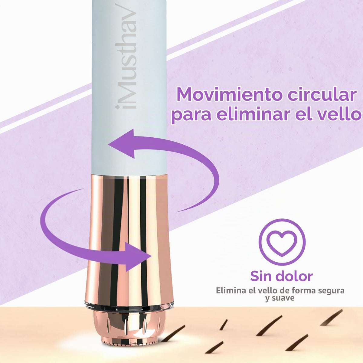 iMusthav Depilación Facial para Mujer, Afeitadora Eléctrica Sin Dolor