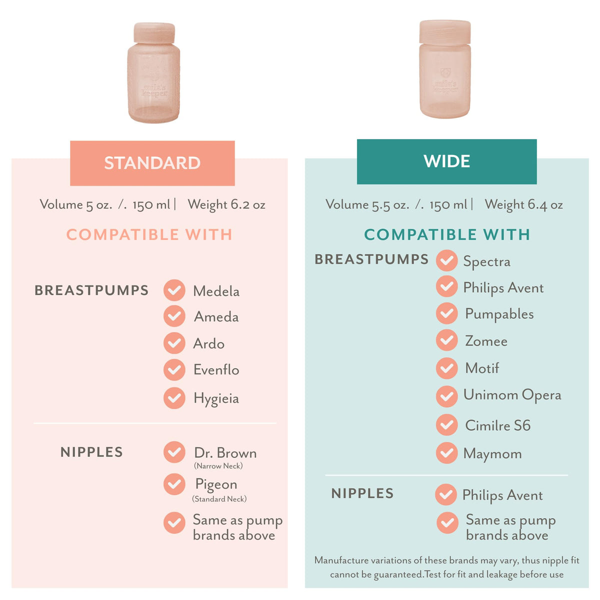 Mila's Keeper - Botellas de almacenamiento de leche materna de silicona premium, para bombeo, almacenamiento y alimentación, se adapta a bombas y pezones líderes, recipientes de almacenamiento de